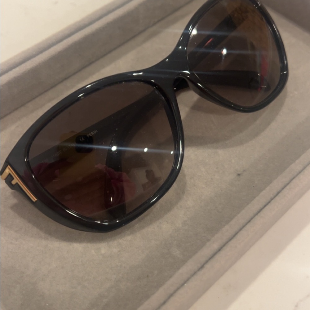Fendi Black Sunglasses with Gold Accents